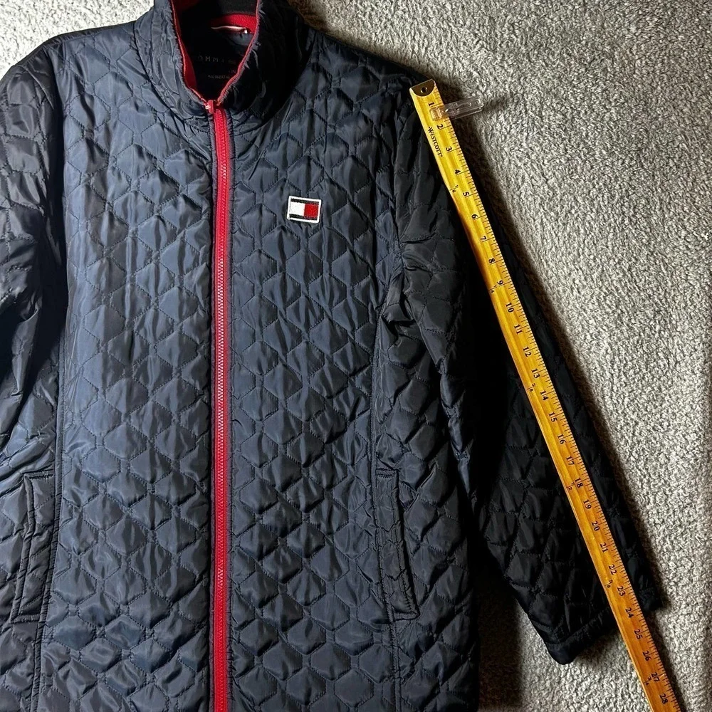 Tommy Hilfiger Jacket Womens XL Blue Quilted Water Repellent Full Zip Jacket‎